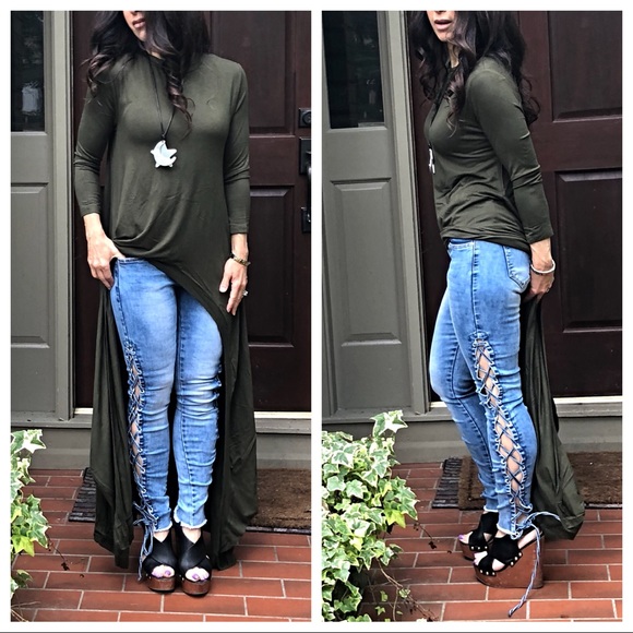 Denim - ✨SALE✨Lace up side Paris skinny best fitting jeans